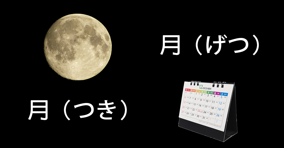 「月(つき)」和「月(げつ)」的差別
