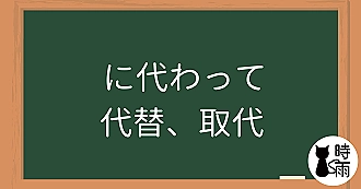 N3文法78「に代わって、に代わり」代替、取代
