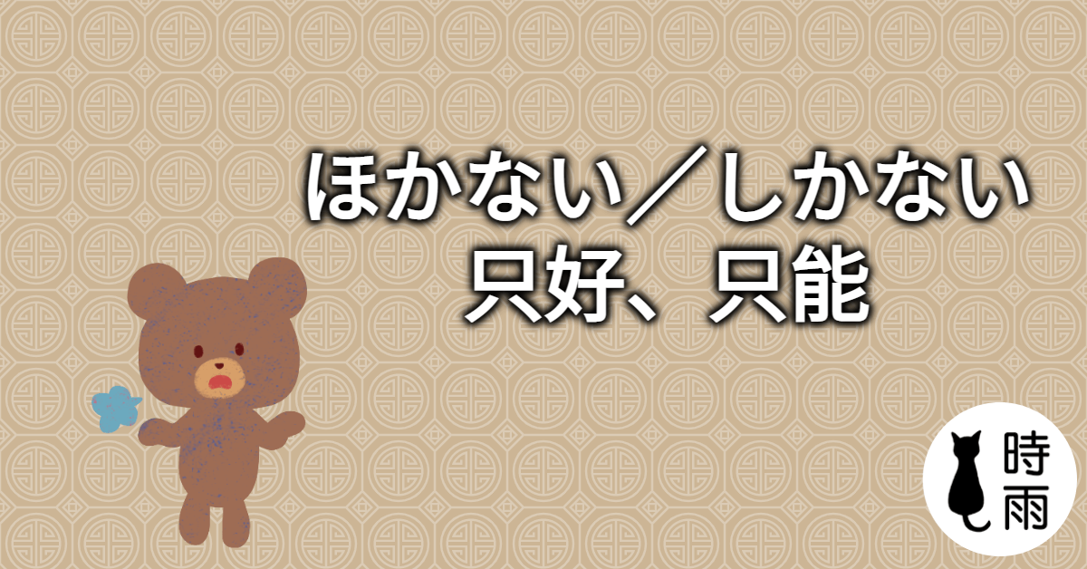N3文法107「ほかない/しかない」只好、只能